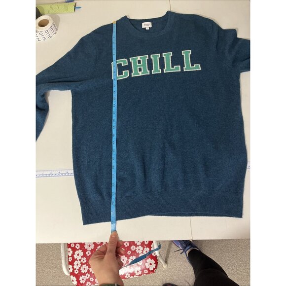 Celio Wool-Cashmere Blend "Chill" Soft Letter Sweater Mens Size L - Picture 7 of 7